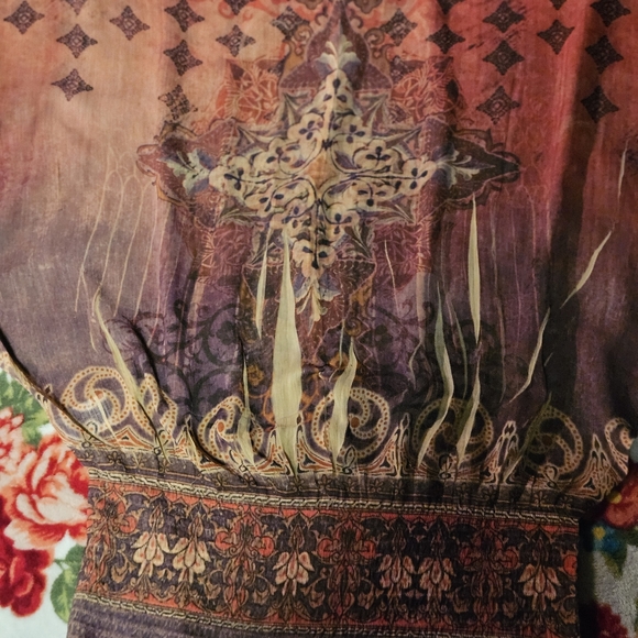 Womens Large Bohemian Sheer top by Apt 9 - Picture 6 of 6